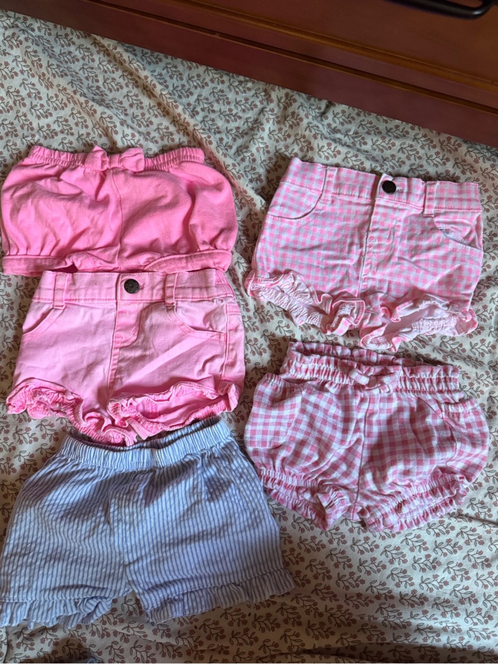 Garanimals Pink and Light Blue Girls Shorts Mix - Ruffle & Gingham Styles